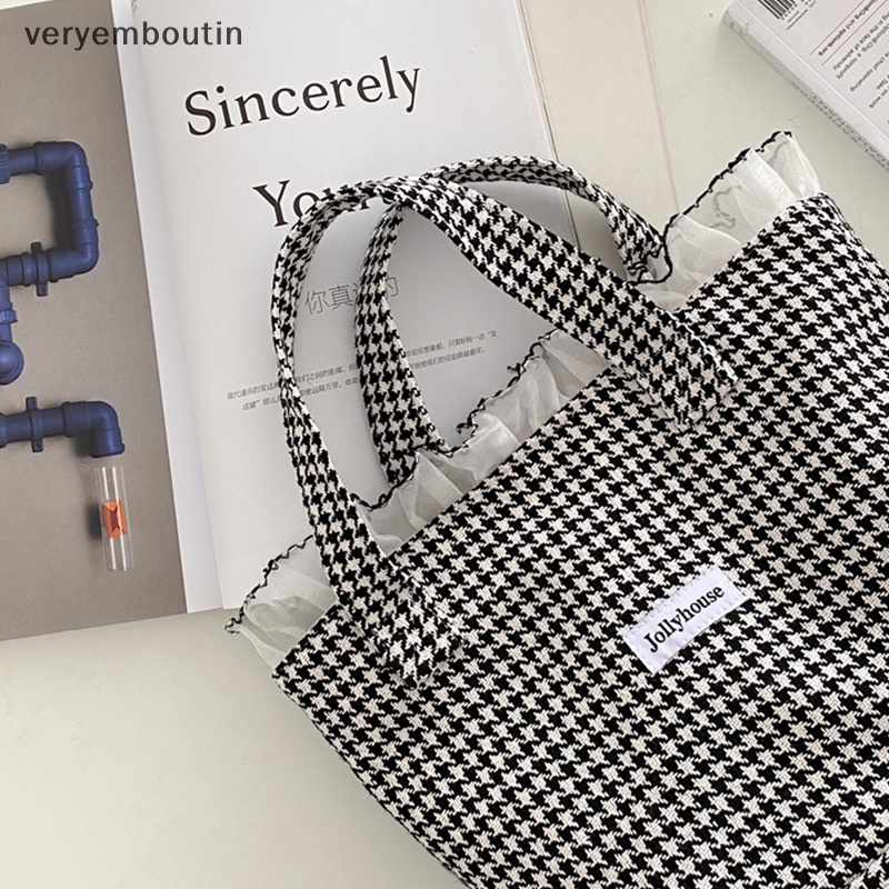 Túi Xách Vải Canvas Màu Trơn Họa Tiết Ngựa Vằn Phối Ren Lá Sen Sức Chứa Lớn Sáng Tạo Thời Trang Cho Nữ n