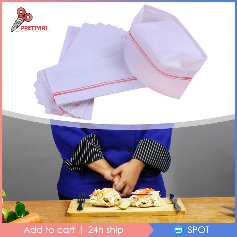 Set 40 Mũ Đầu Bếp Bằng Giấy Sử Dụng Một Lần Cho Người Lớn Và Trẻ Em