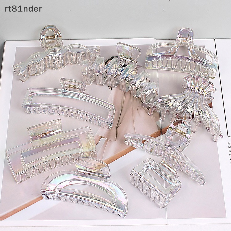 Kẹp Tóc Càng Cua Bằng Nhựa Trong Suốt Nhiều Màu Thanh Lịch