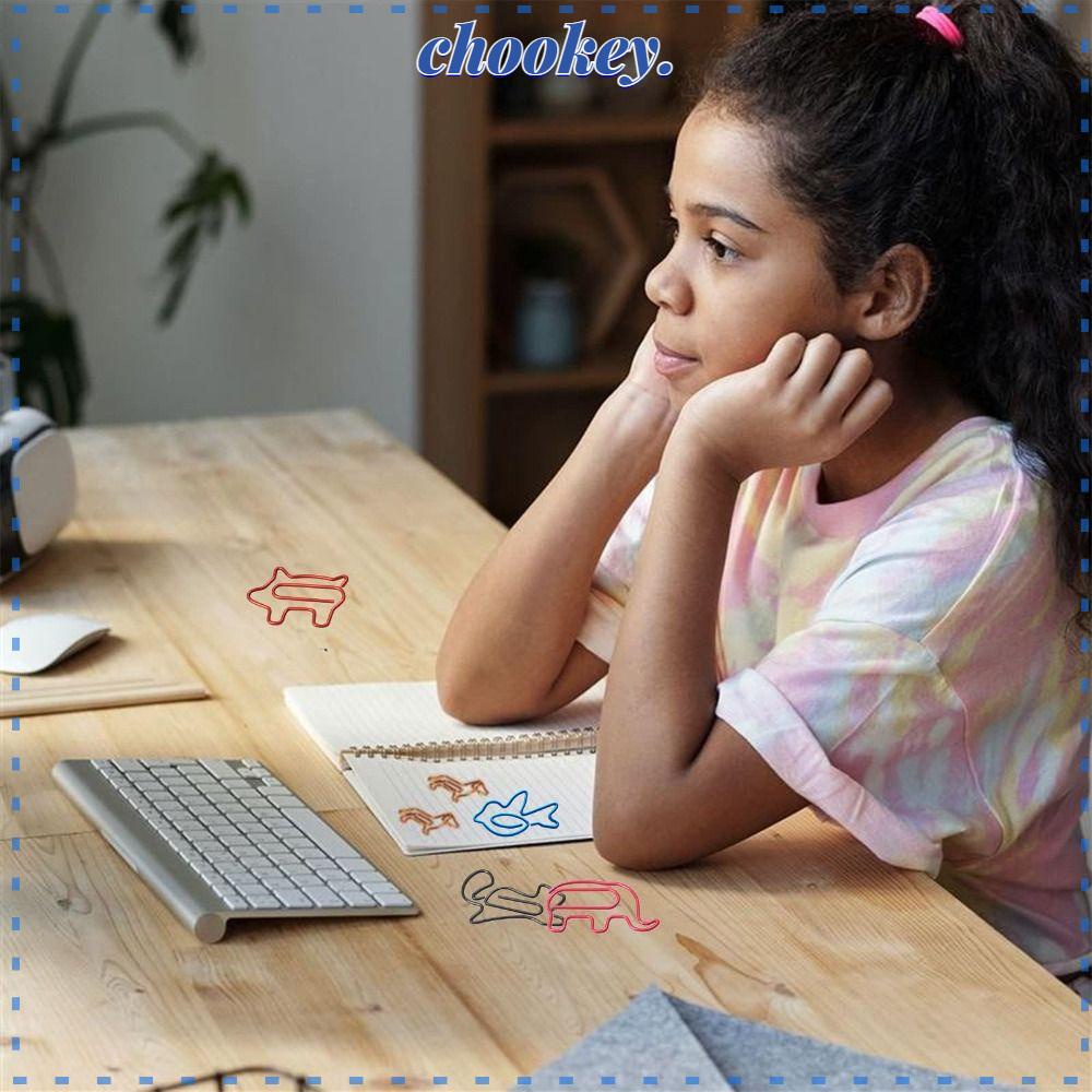 CHOOKEY Bộ 50 Kẹp Giấy Đánh Dấu Trang Sách Hình Động Vật Dễ Thương