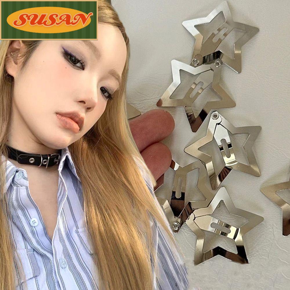SUSANS Kẹp Tóc Kim Loại Hình Ngôi Sao Màu Bạc Thời Trang Cho Nữ