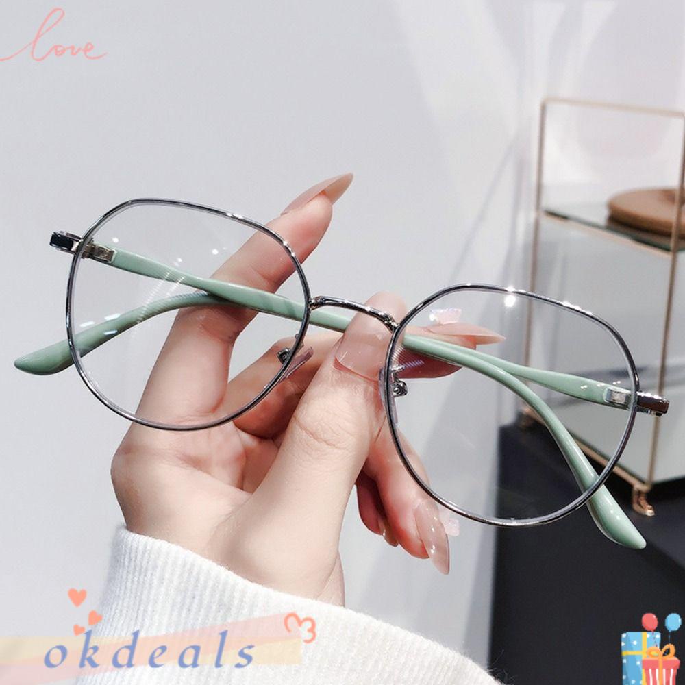 OKDEALS Mắt Kính Gọng Tròn Bằng Kim Loại Siêu Nhẹ Chống Ánh Sáng Xanh Phong Cách Cổ Điển Cho Nam Và Nữ
