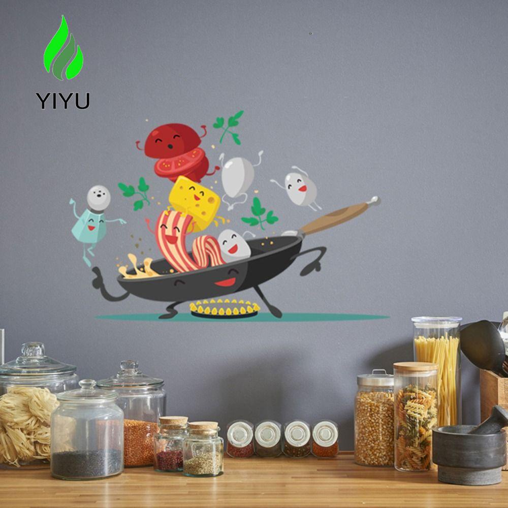 YIYU Sticker Dán Tường Tự Dính Chống Thấm Nước Họa Tiết Hoạt Hình Phong Cách Châu Âu Trang Trí Nội Thất