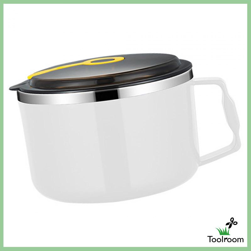 Tô Ăn Mì Có Nắp Và Tay Cầm Bằng Thép Không Gỉ Tiện Lợi