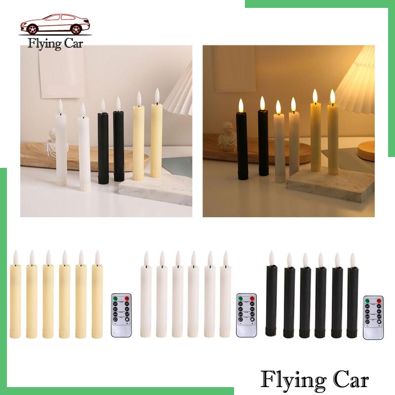 Bộ 6 Nến Đèn LED 3D Không Lửa Kèm Điều Khiển Từ Xa Trang Trí Bàn Tiệc Cưới / Valentine