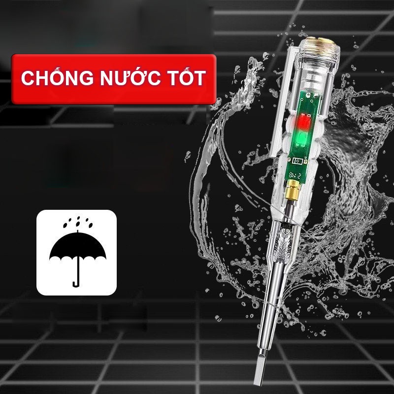 Bút Thử Điện Cảm Ứng Không Cần Chạm, Đèn LED 2 Màu Thông Minh, An Toàn Trong Thi Công Điện