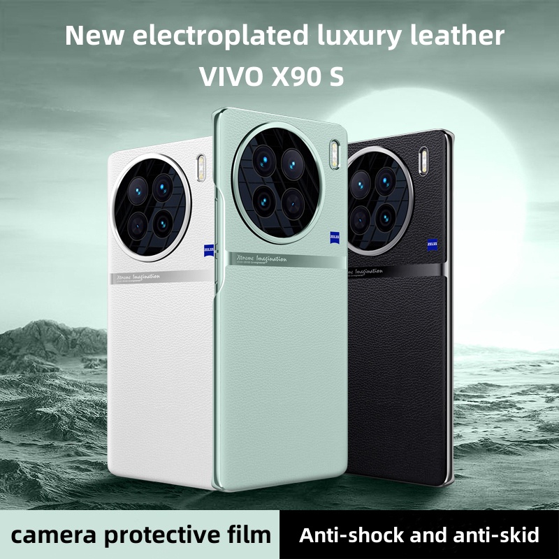 Ốp Điện Thoại Da PU Mạ Điện Chống Sốc Chống Trượt Cho VIVO X90s