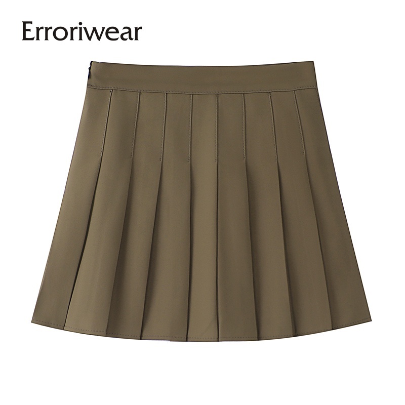 Chân váy ngắn Erroriwear co giãn phối khóa kéo có quần bên trong thời trang 2023 cho nữ