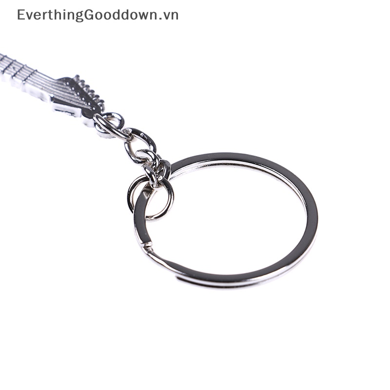 Everthinggooddown Móc Khóa Hình Đàn guitar Điện mini Bằng Kim Loại Sáng Tạo