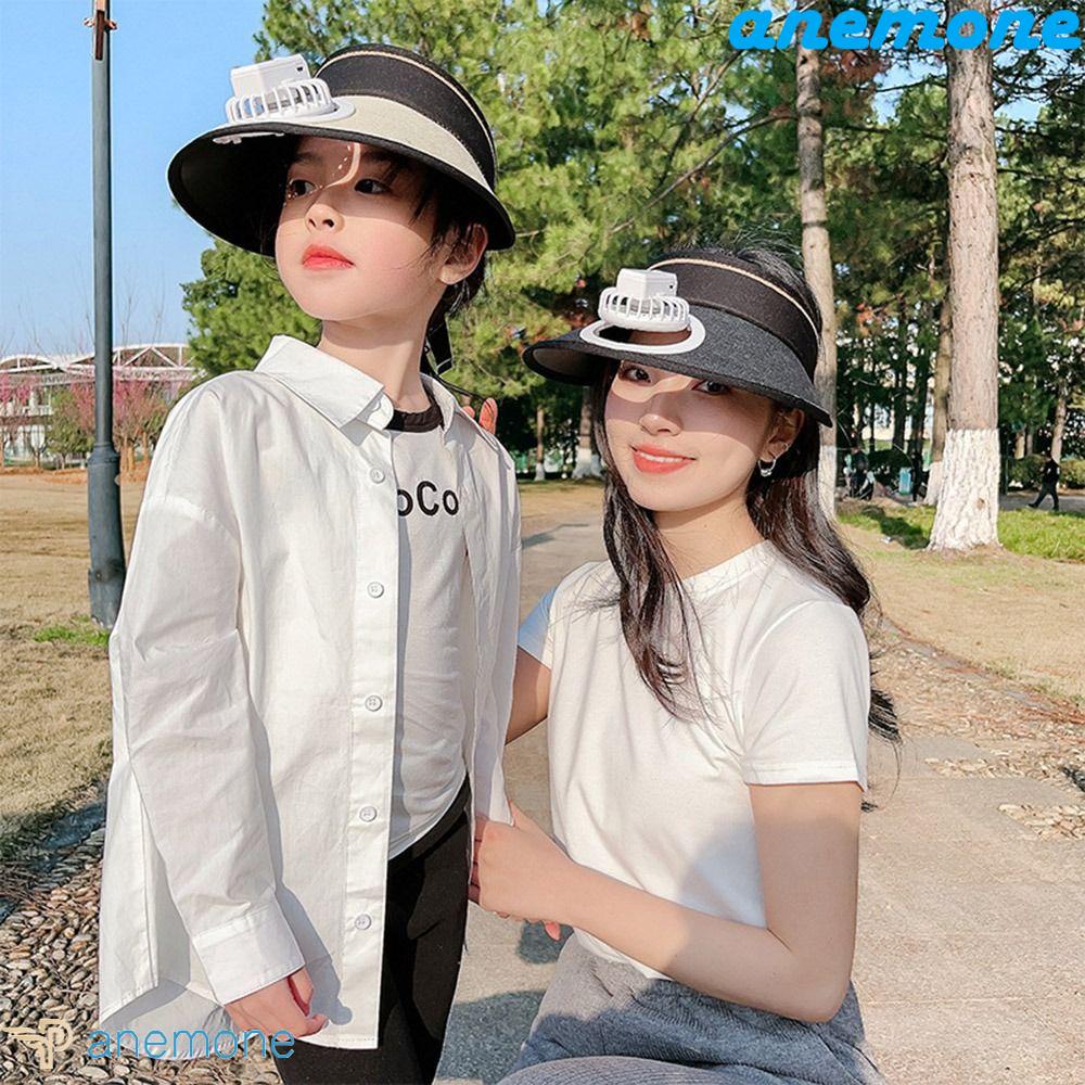ANEMONE Mũ Cói Chống Nắng / Tia UV 3 Tốc Độ Kèm Sạc USB Tiện Dụng Thời Trang Đi Biển Mùa Hè