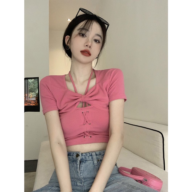 Áo Thun Dáng Ôm Hở Lỗ Thời Trang Cho Nữ