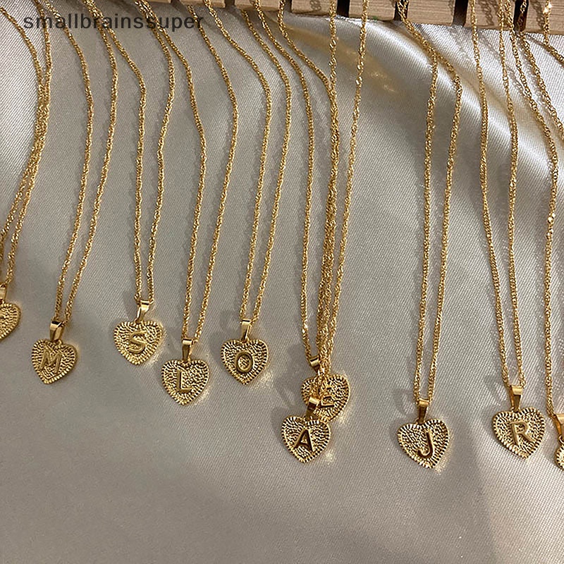 Vòng cổ Mặt Hình Trái Tim Khắc Chữ Cái A-Z Thời Trang Dành Cho Nữ