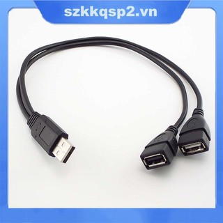 Cáp chia USB 2.0 Nam sang Dual Y USB A-Male sang 2 A-Nữ Bộ chuyển đổi nguồn DC Dây nối dài sạc VNK2