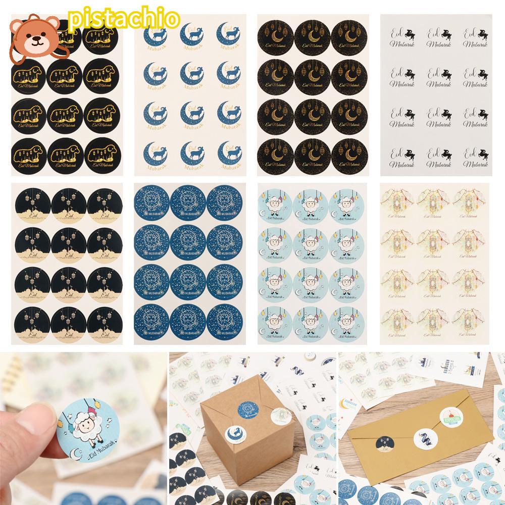 PISTA Set 60 / 45 Sticker Eid Mubarak Dán Trang Trí Bánh Quy Phong Cách Hồi Giáo