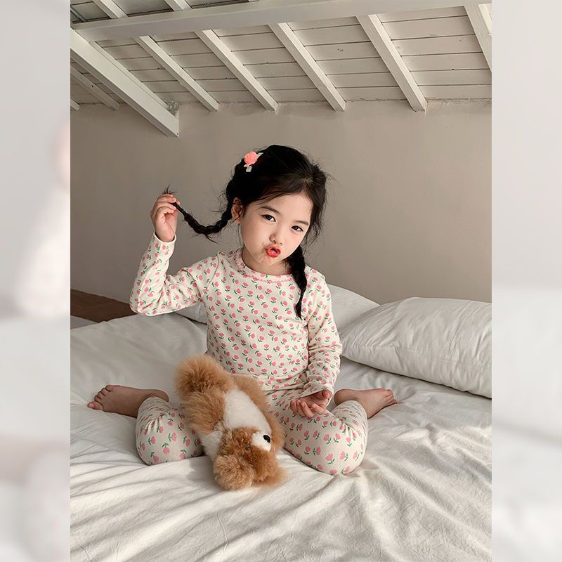 Bộ Đồ Ngủ Pijama Chất Nhung Phong Cách Đức Dễ Thương Thời Trang Thu Đông Cho Bé Gái 90-140CM