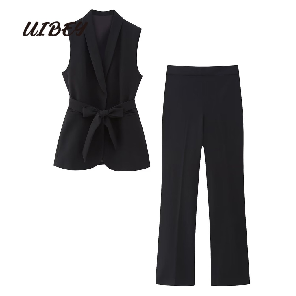 Uibey Bộ Áo Không Tay + Quần Lưng Cao Thời Trang Dành Cho Nữ 3711