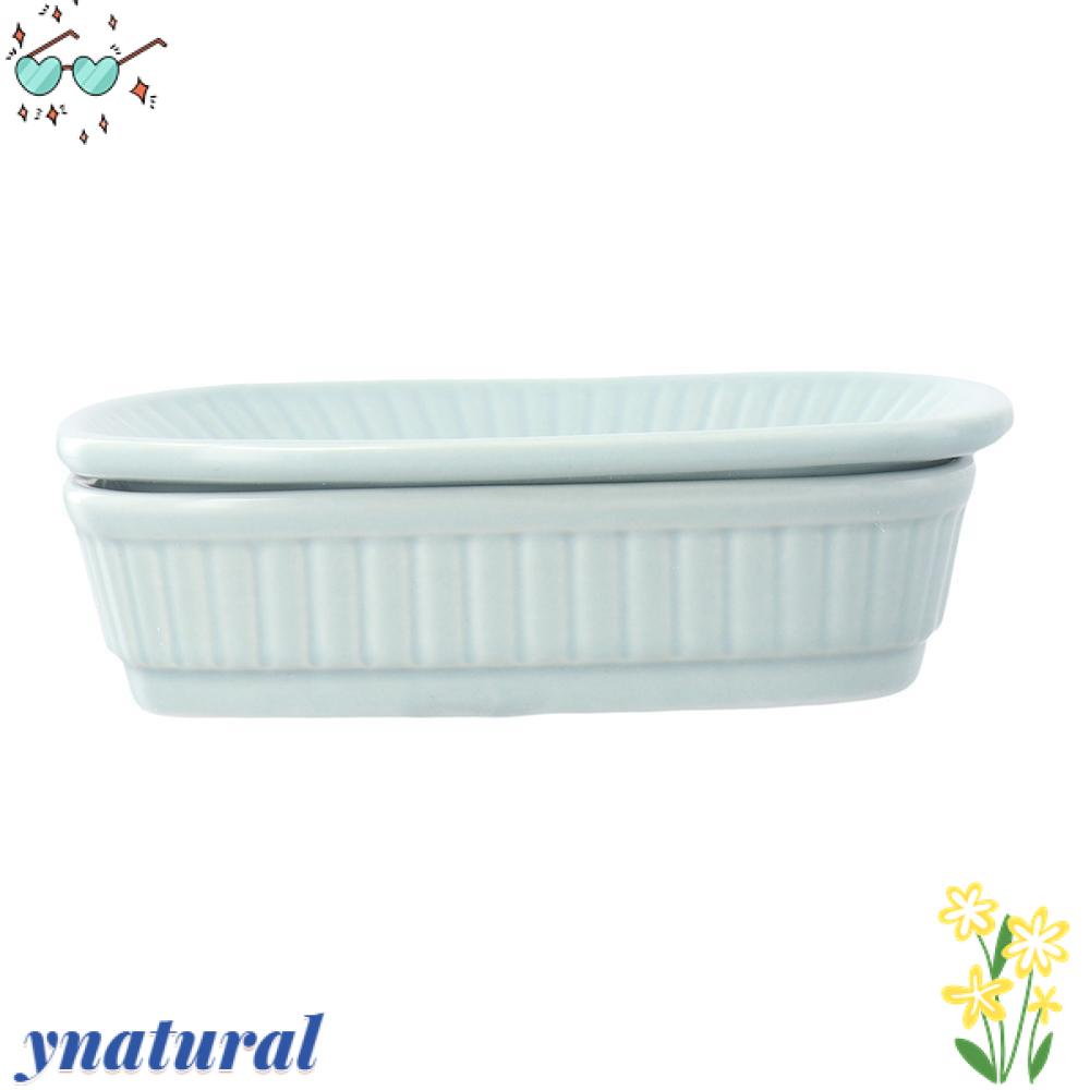 YNATURAL Giá Đỡ Xà Phòng Hai Tầng Bằng Gốm Màu Trắng Dễ Vệ Sinh