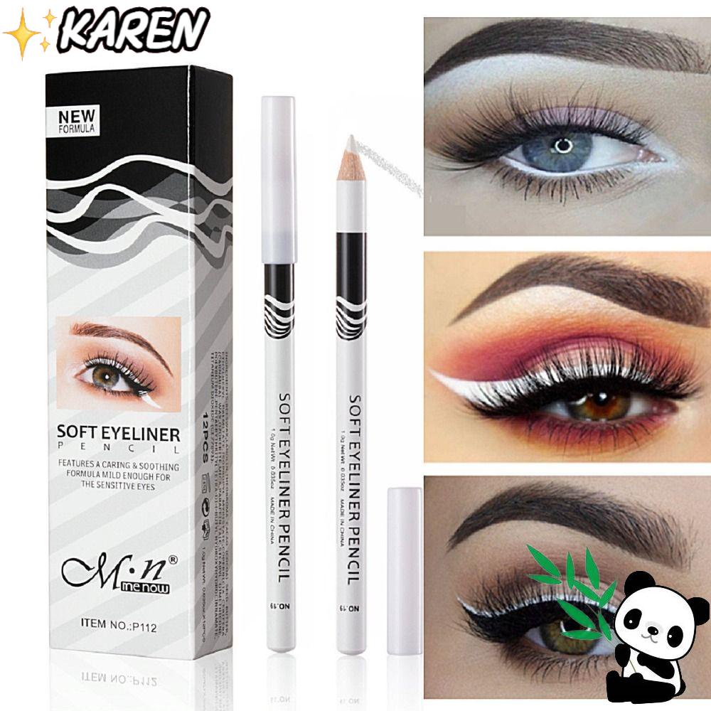KAREN Bút Kẻ Mắt Màu Trắng Ánh Kim Tuyến Lấp Lánh Lâu Trôi Thời Trang
