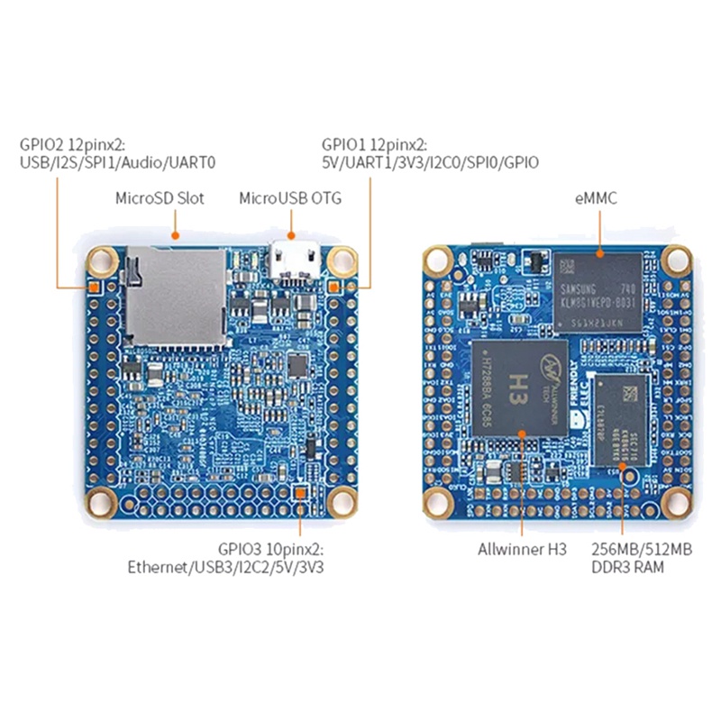 Bảng Mạch NanoPi 512MB DDR3 RAM + 8G Thay Thế Chuyên Dụng Cho NanoPi