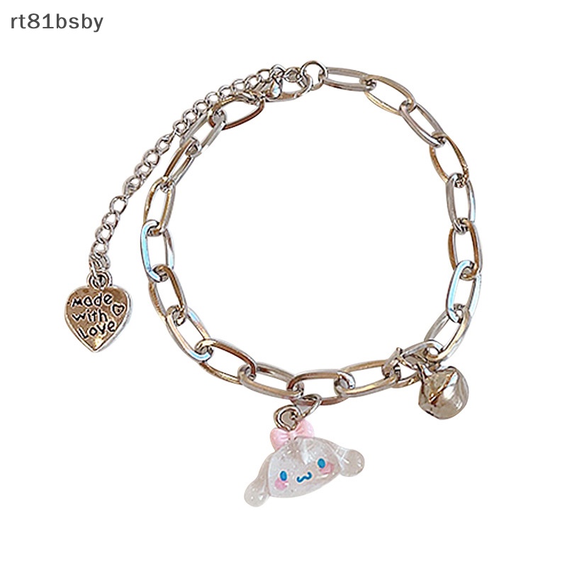 SANRIO Vòng Đeo Tay Cặp Đôi Họa Tiết Hoạt Hình Cinnamoroll Dễ Thương Có Thể Điều Chỉnh Và Chuông