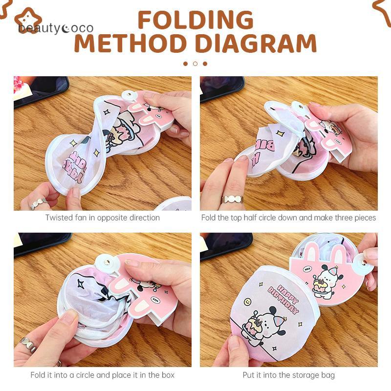 Beautycoco🍊Quạt Gấp Hoạt Hình Dễ Thương - Size Lớn Có Tay Cầm - Quạt Nhỏ Bỏ Túi