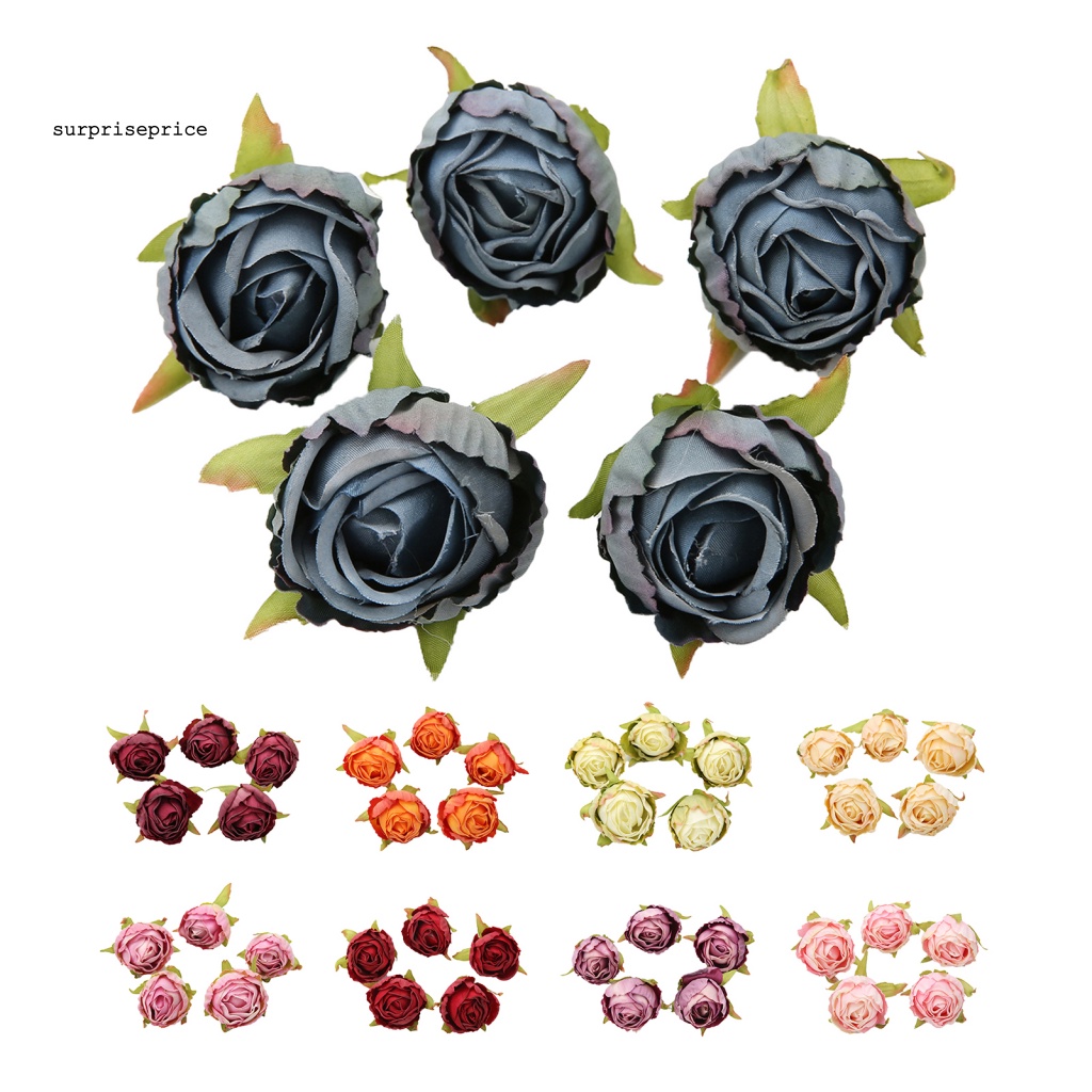Bộ 5 Bông Hoa Hồng Bằng Vải Dùng Trang Trí DIY