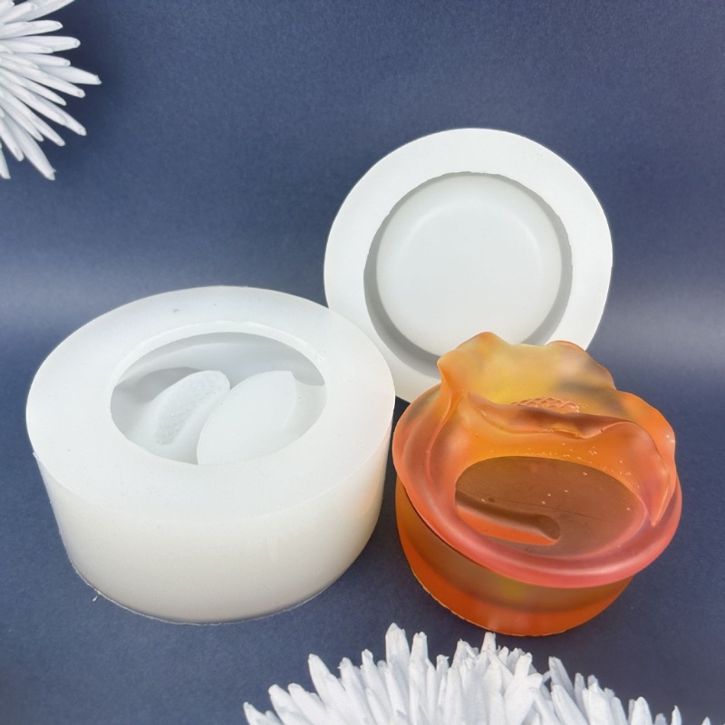 Khuôn Silicone Làm Hộp Đựng Trang Sức Hình Hoa Có Nắp DIY