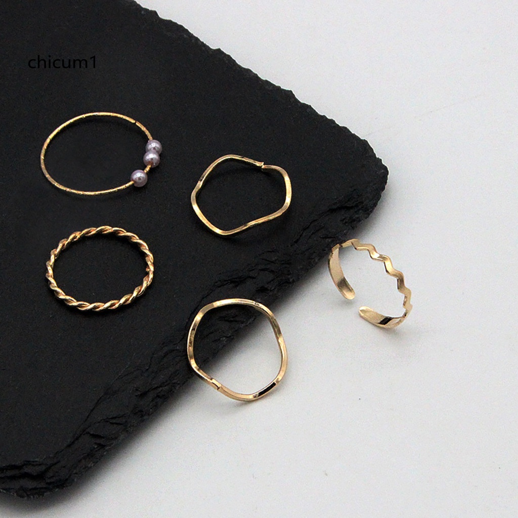 Set 5 Nhẫn Đeo Khớp Ngón Tay Thời Trang Cho Nữ