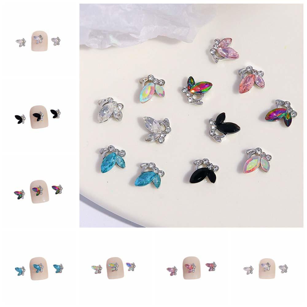 ANEMONE Set 3 Phụ Kiện Trang Trí Móng Tay Hình Bướm Nhiều Màu Sắc Cho Nữ