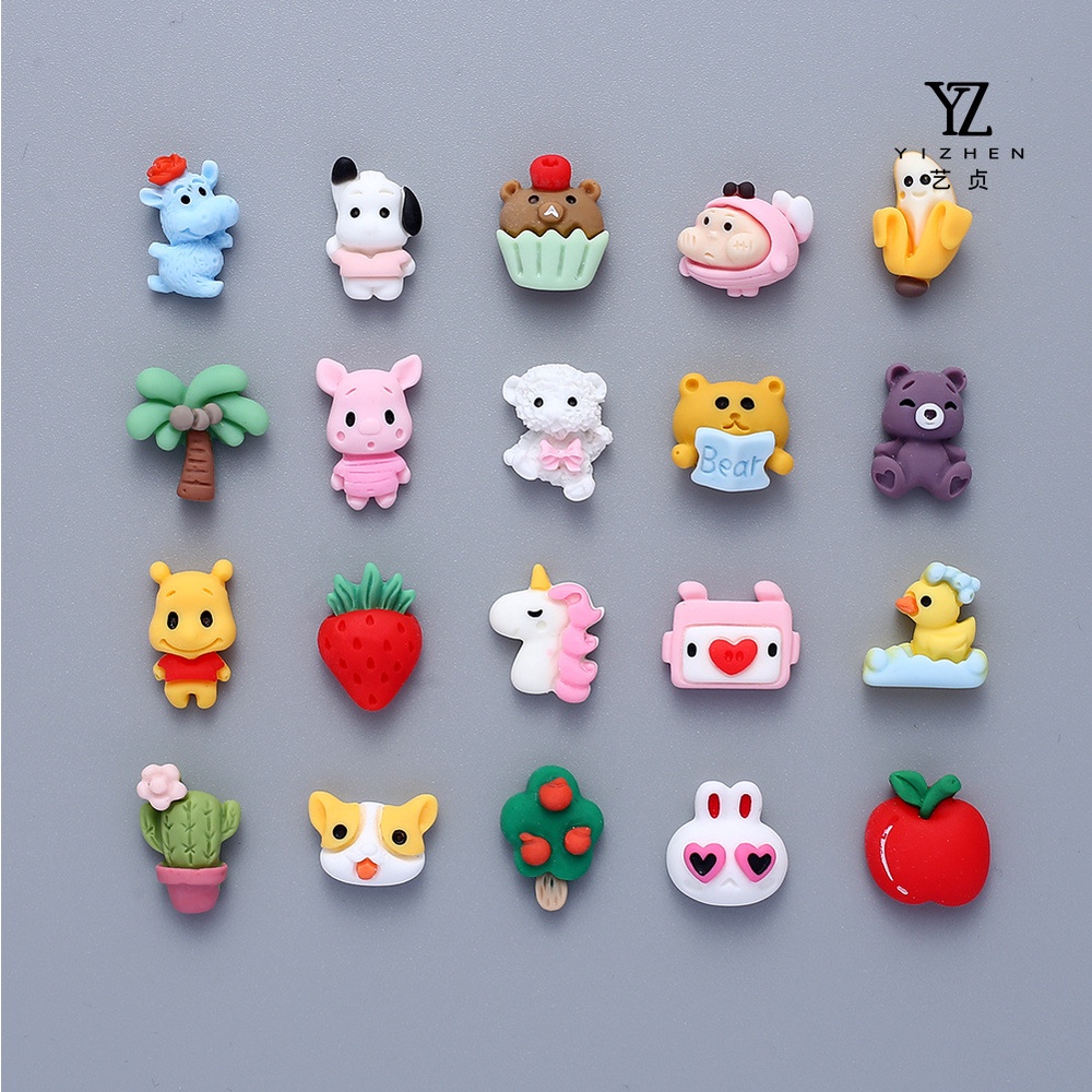 Sticker 2D cute, Charm 3D nổi dễ thương có sẵn keo dán bình nước, ly nước, kệ đựng bút