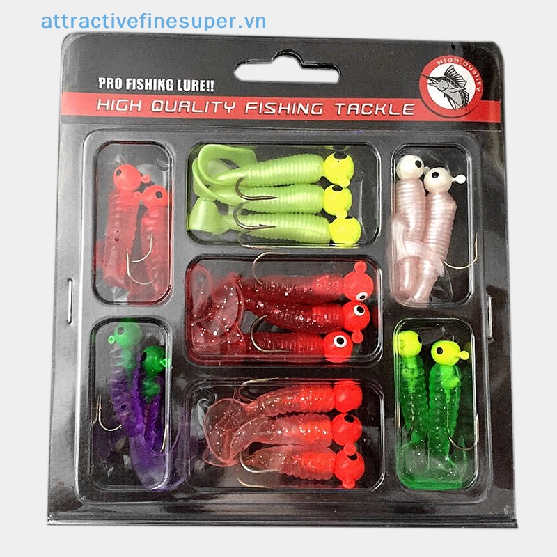 Set 17 Mồi Giả Nhử Cá Bằng Nhựa Mềm Kèm Móc Câu