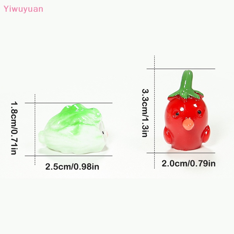 Bộ 2 Phụ Kiện Trang Trí Bằng Nhựa Hình Động Vật Rau Củ Quả Dễ Thương diy Mới