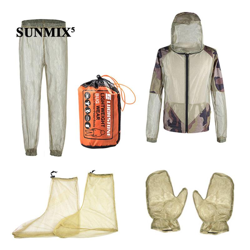 Bộ Áo Khoác Lưới Có Nón Trùm Và Quần Dài Lưới Phù Hợp Cho Cắm Trại / Câu Cá / Rừng Cây