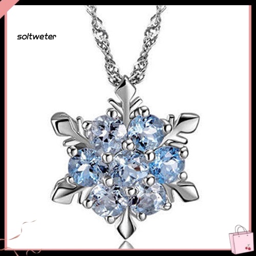 Vòng cổ Mạ Bạc Mặt Hoa Tuyết Đính Đá Thời Trang