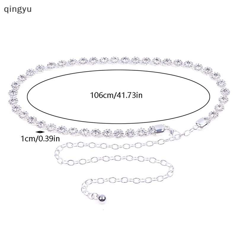 Thắt Lưng Dây Xích Trong Suốt Đính Đá Trang Trí Mới Cho Nữ