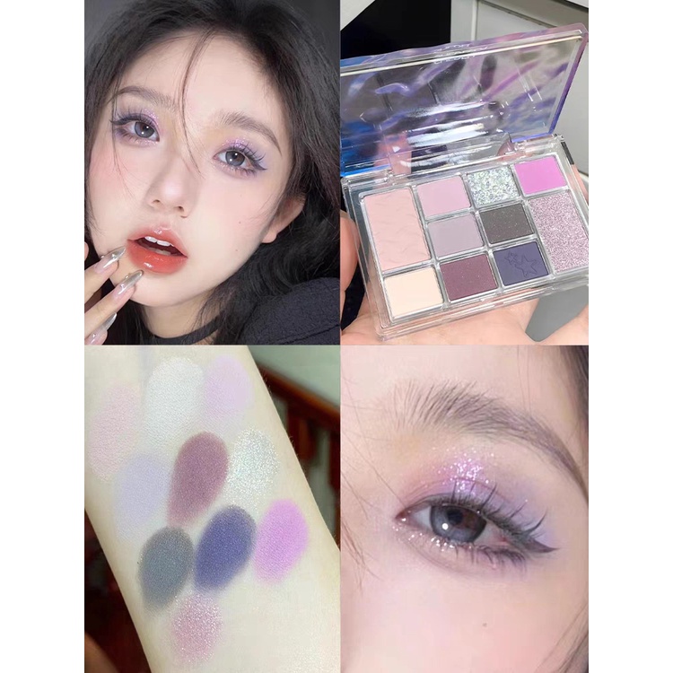 Bảng Phấn Mắt SHEDELLA Mười Màu Lì Sáng Đất Cho Học Sinh