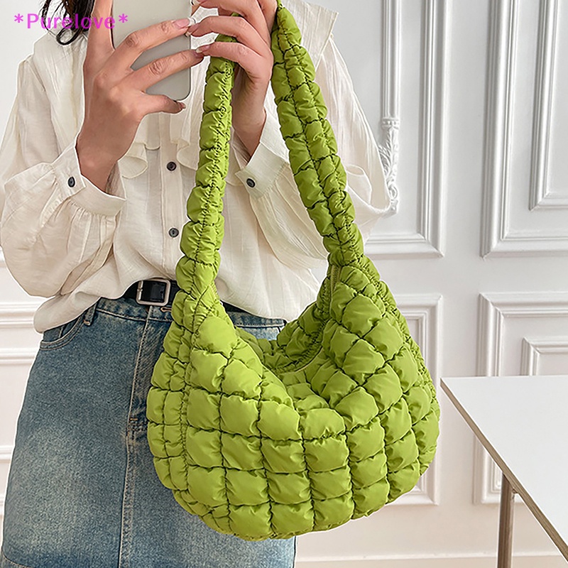 1 Túi Bong Bóng Xếp Ly Đeo Vai Sức Chứa Lớn Dành Cho Nữ Mới