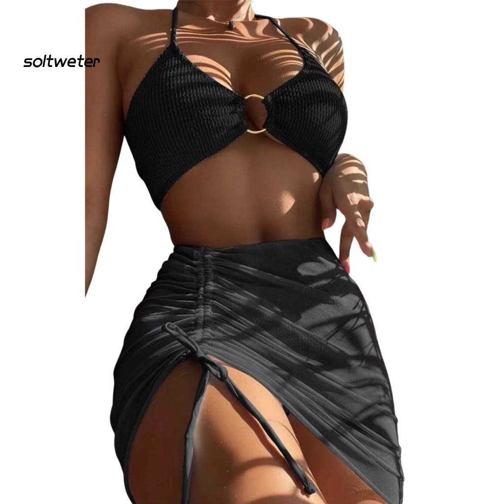 Bộ Bikini 3 Mảnh Màu Sắc Thời Trang Gợi Cảm Cho Nữ