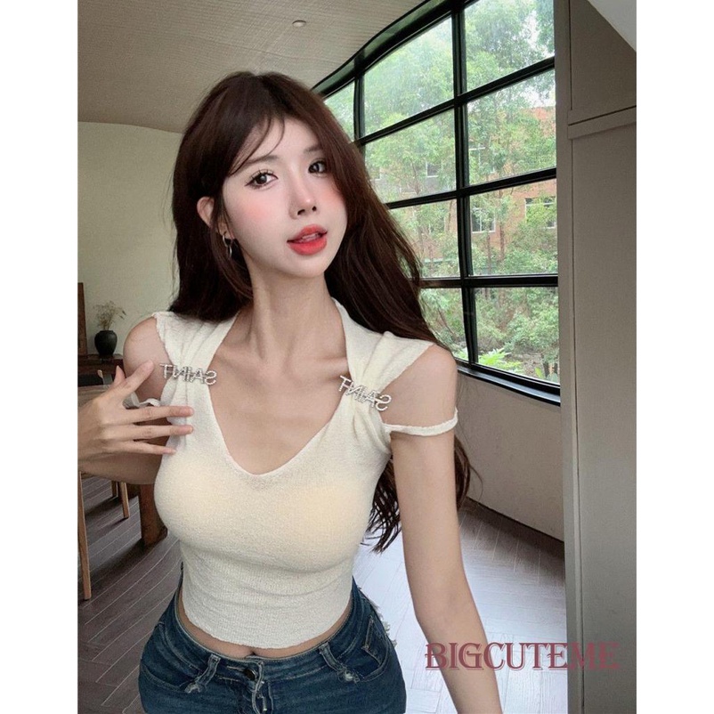 Áo Croptop Sát Nách Màu Sắc Đơn Giản Thời Trang Mùa Hè Cho Nữ