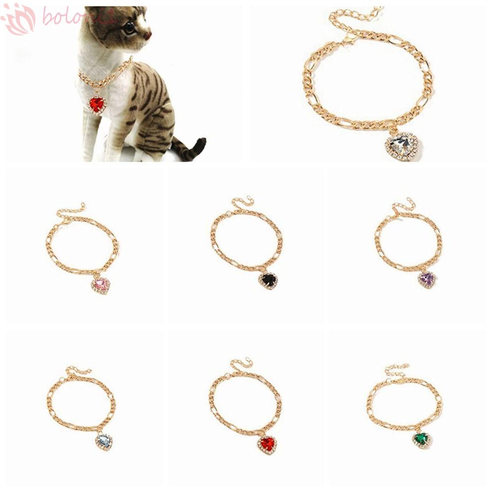 [COD] Vòng Cổ Choker Bằng Hợp Kim Đính Đá Hình Trái Tim Cho Thú Cưng Chụp Ảnh