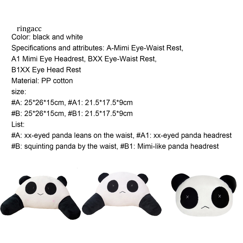 Gối Tựa Đầu Bằng Cotton PP Hình Gấu Trúc Dễ Thương Thoáng Khí Cho Xe Hơi