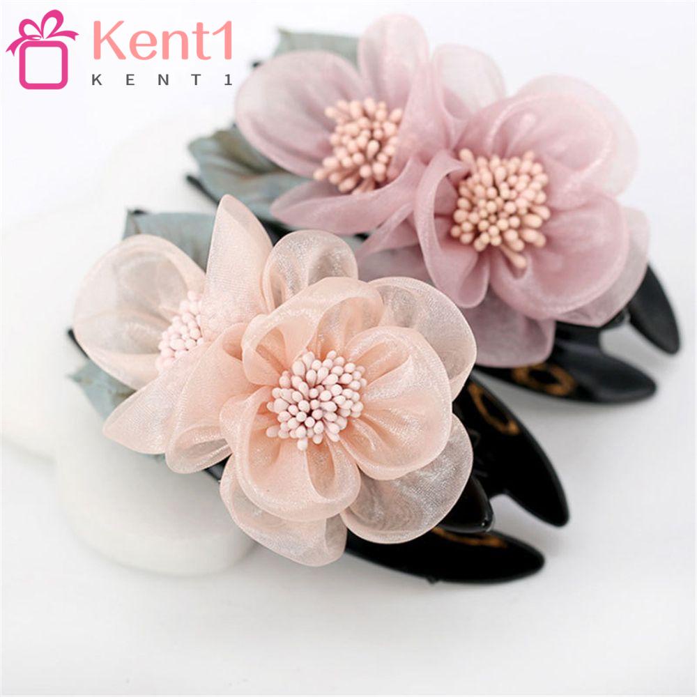 KENT1 Kẹp Tóc Hoa Vải Thời Trang Cho Nữ