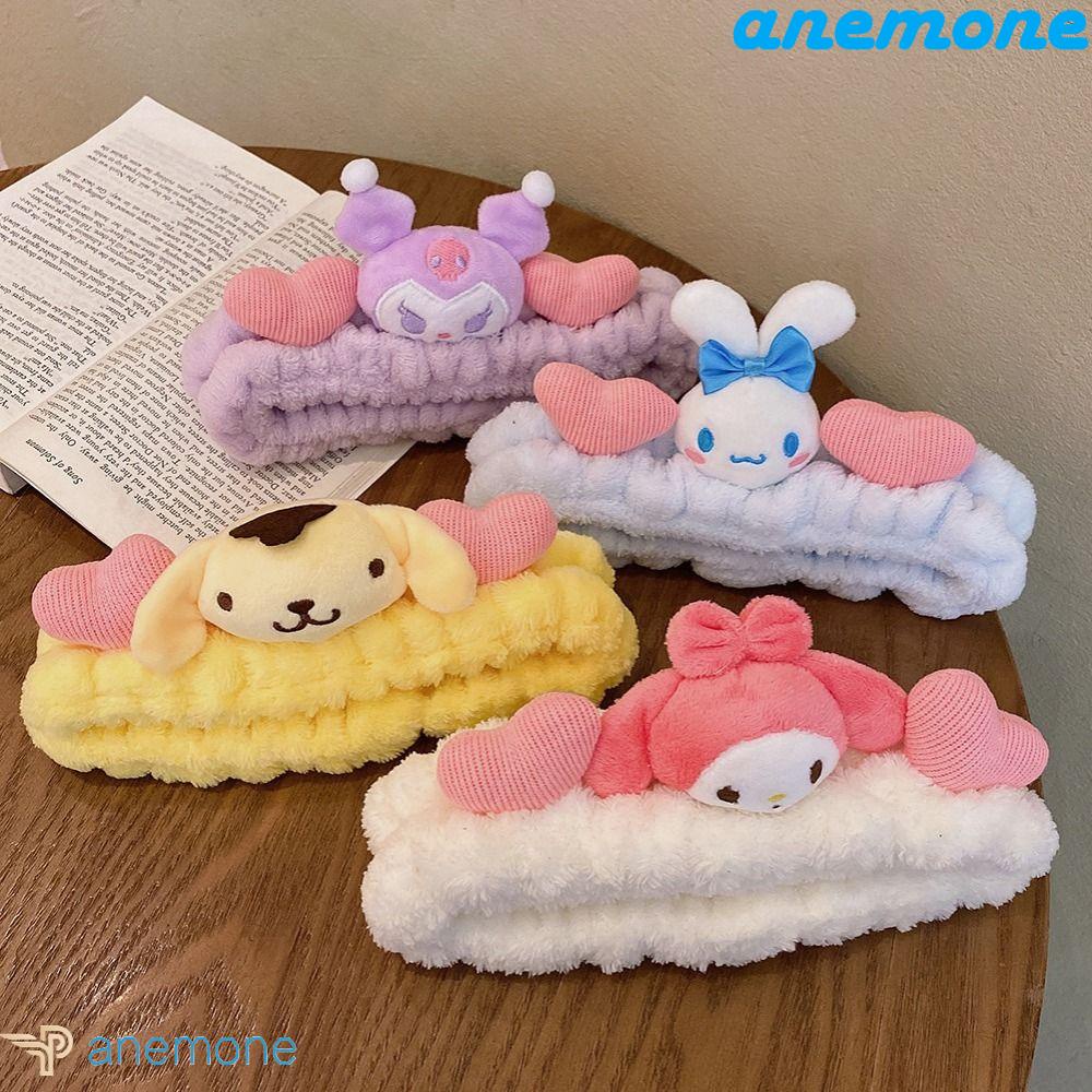 ANEMONE Băng đô cài tóc rửa mặt Phủ Lông Chống Trượt Hình Melody Dễ Thương Cho Bé Gái