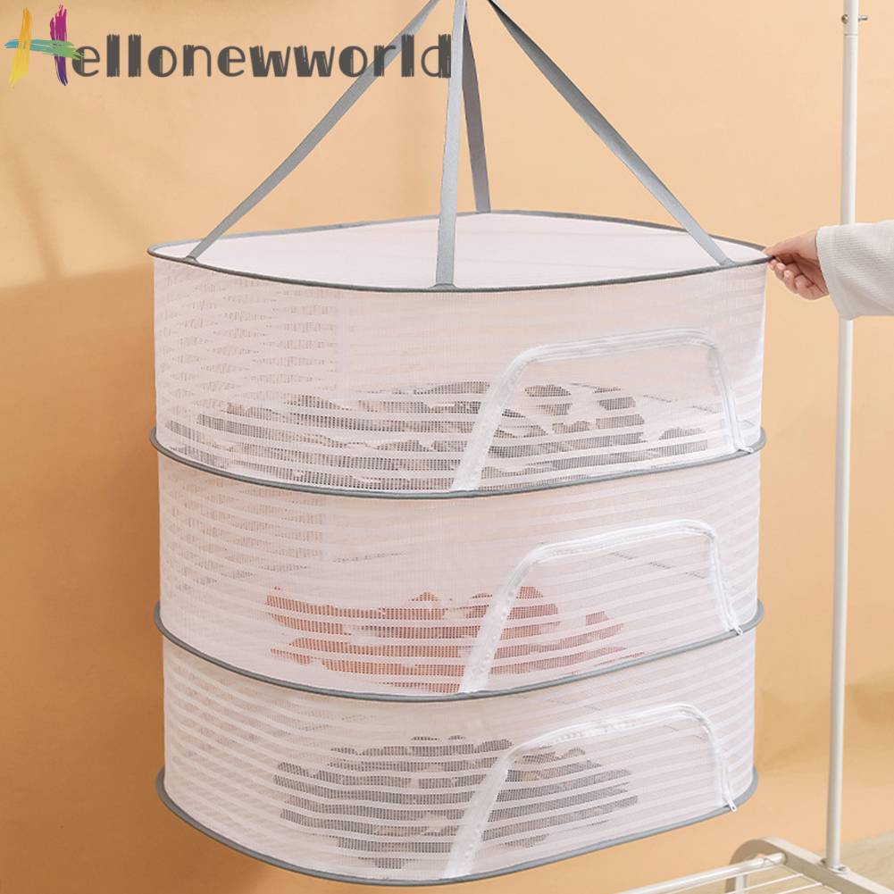 Lồng Lưới Phơi Khô Cá / Rau Củ / Trái Cây / Thảo Dược 4 Lớp Gấp Gọn Chống Khô