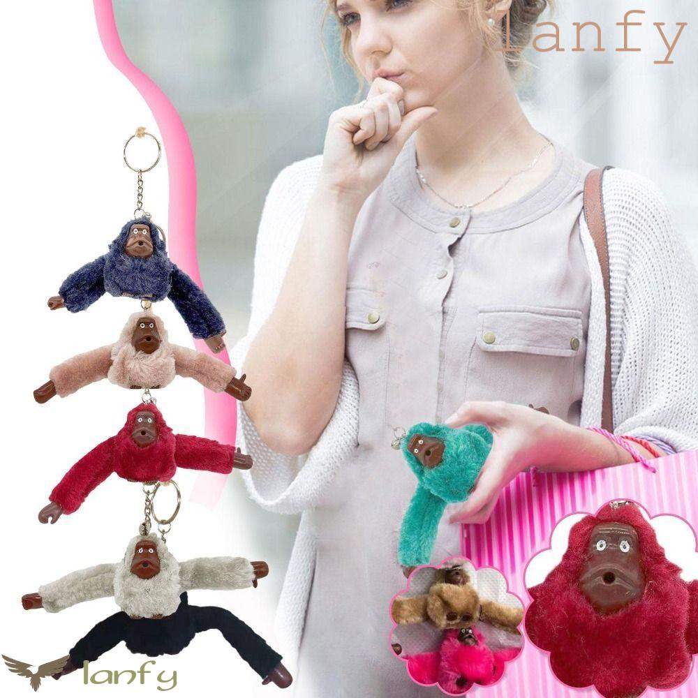 LANFY Móc Khóa Khỉ Nhồi Bông Dễ Thương Đáng Yêu