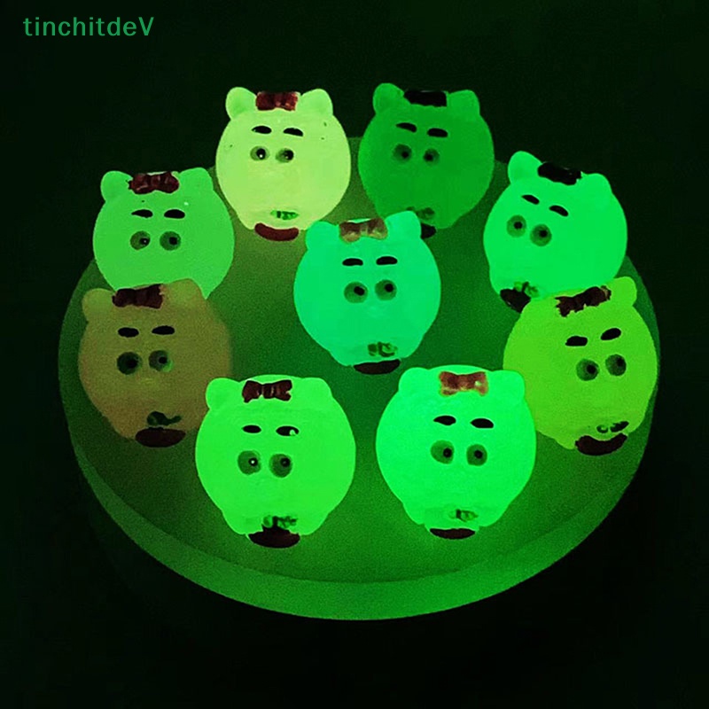 [TinchitdeV] Bộ 2 Tượng Gấu Dạ Quang Mini Bằng Nhựa Resin Dễ Thương Trang Trí Sân Vườn [Mới]