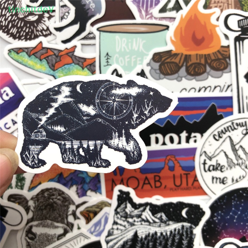 [TinchitdeV] 50 Miếng Dán Trang Trí Xe Hơi / Xe Đạp / Điện Thoại Phong Cách Phiêu Lưu Ngoài Trời