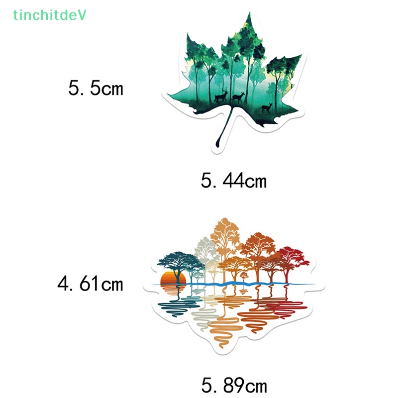 Bộ 50 Miếng Dán Hình Rừng Xanh Tươi Mát Trang Trí Vali / Laptop / Xe Đạp / Du Lịch DIY