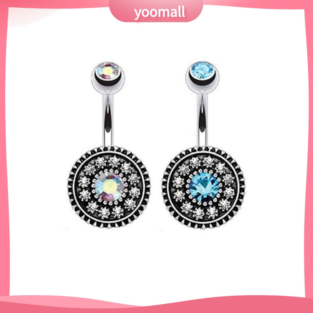 Bộ 2 Khuyên Rốn Tròn Bằng Thép Không Gỉ