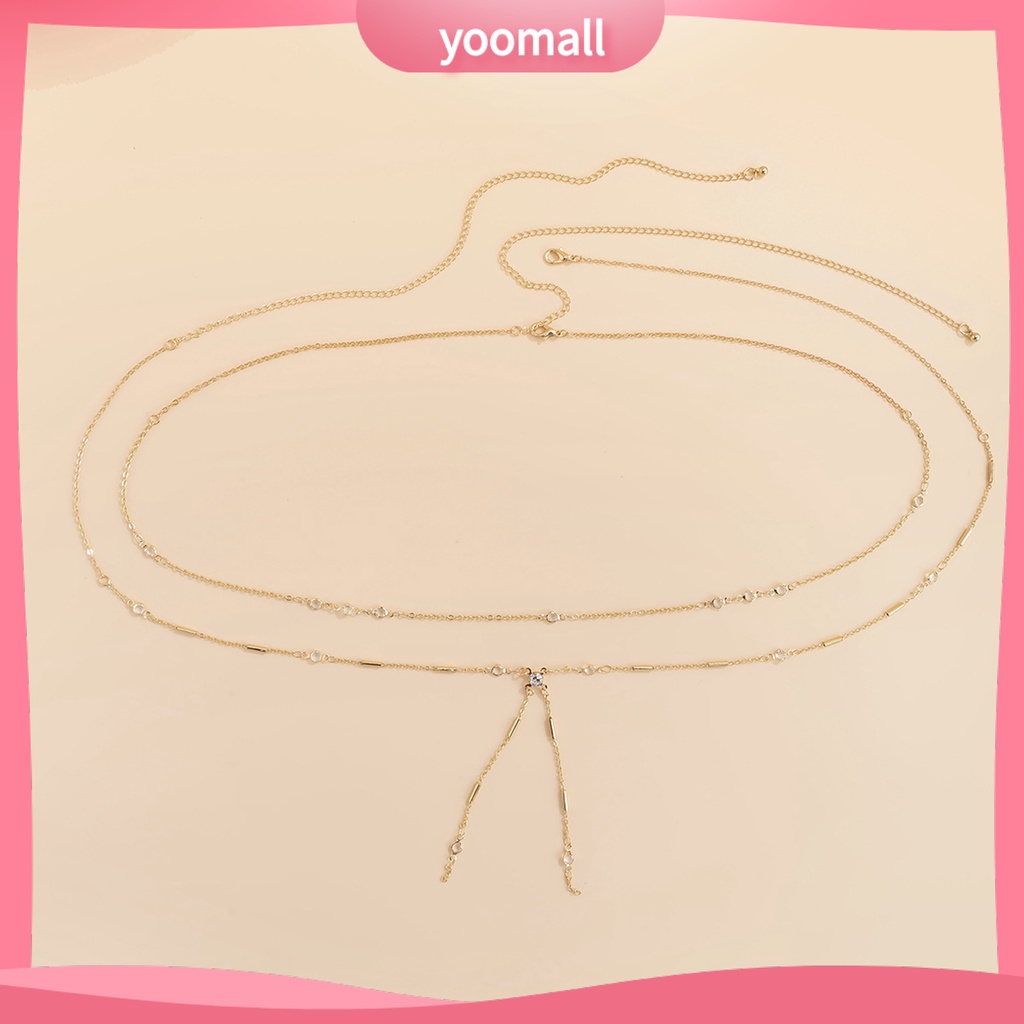 [YM] Set 2 Dây Xích Thắt Lưng Hai Lớp Khóa Tôm Hùm Tinh Tế Phong Cách Hip Hop Cho Nữ Biểu Diễn